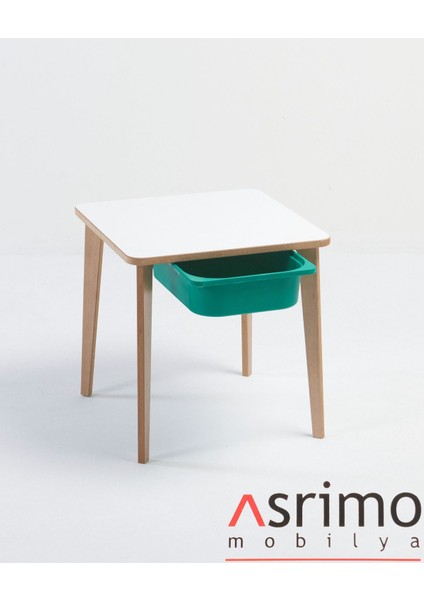 Yaz Sil Yüzeyli Çocuk Aktivite Masası - Kare - Sepetli