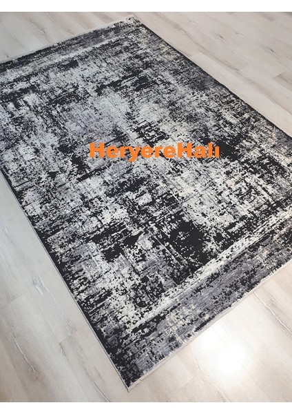 Rustic 1076 Siyah Gri 160X230 cm Saçaklı Salon Halısı fiyatları