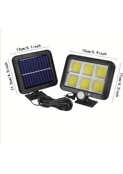 HB-600 Model 120 Cob LED Solar Panel Güneş Enerjili 3 Mod Solar Duvar Lambası Bahçe (2400MAH.) indirimleri