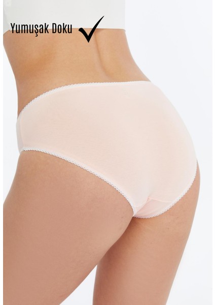 Kadın Külot Pamuklu Likralı Somon Renk 7’li Paket İç Giyim fiyatları