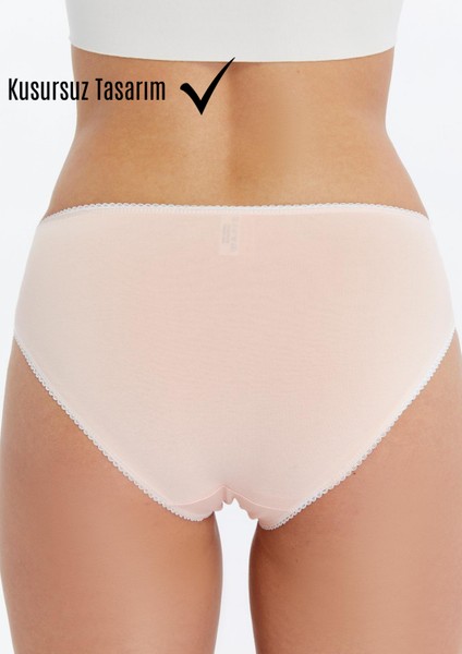 Kadın Külot Pamuklu Likralı Somon Renk 7’li Paket İç Giyim modelleri