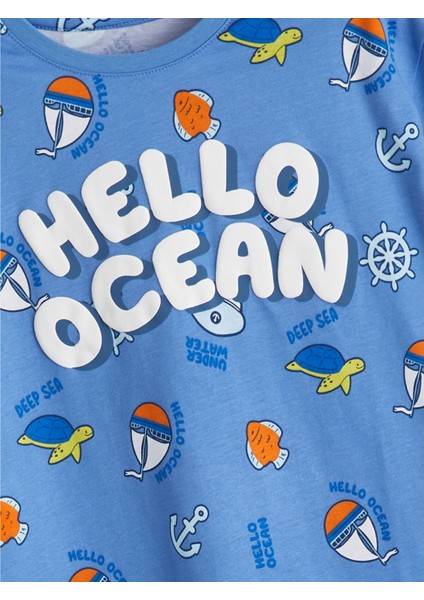 Lcw Kids Mavi Baskılı Erkek Çocuk Şortlu Pijama Takımı modelleri