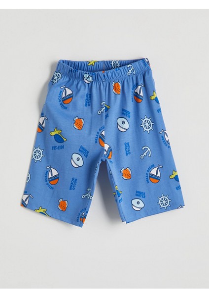 Lcw Kids Mavi Baskılı Erkek Çocuk Şortlu Pijama Takımı indirimleri