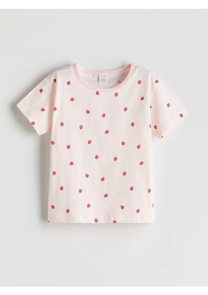 Lcw Baby Pembe Çilek Baskılı Kız Bebek Tişört ve Şort 2'li fiyatları