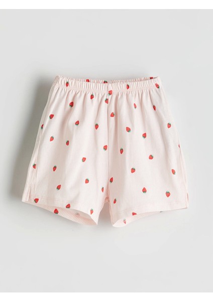 Lcw Baby Pembe Çilek Baskılı Kız Bebek Tişört ve Şort 2'li fırsatları
