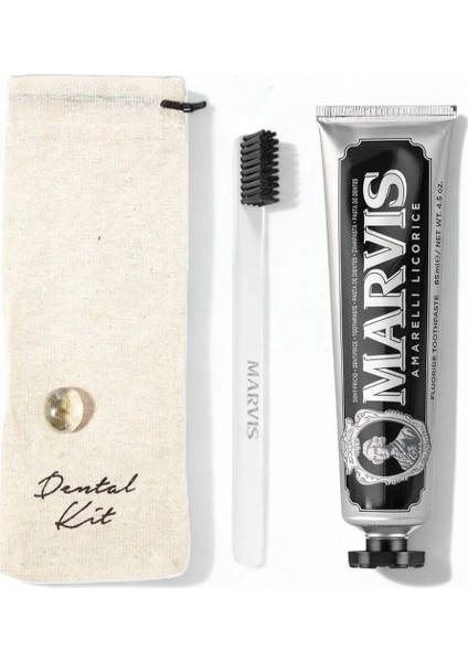 Amarelli Licorice Diş Macunu 85 ml + Yumuşak Beyaz Diş Fırçalı Dental Kit