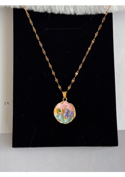 Sanat Çiçek Luxury Çelik Kolye, Gül Lale Inci Kolye fırsatları