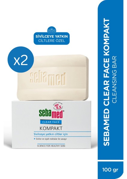Sebamed Clear Face Kompakt Sabun 100 gr x 2 Adet