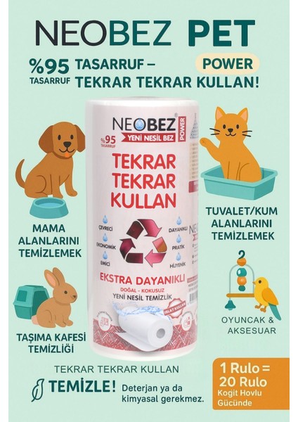 Evcil Hayvan Kedi Köpek çin Dayanıklı Yeni Nesil Bez 40CM*40CM 50 Yaprak 4 Lü Paket