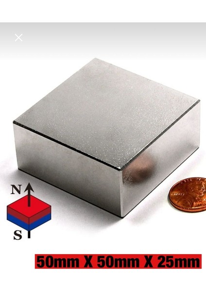 Çok Güçlü Neodyum Mıknatıs - Dev Boy - 100MM x 50MM x 20MM
