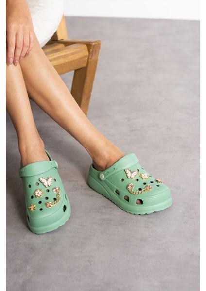 Eva Tabanlı Taşlı Kadın Terlik Yüksek Tabanı Hastane Plaj Deniz Havuz ve Günlük Kullanım