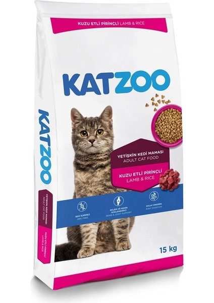 Kuzu Etli & Pirinçli Yetişkin Kedi Maması 15KG