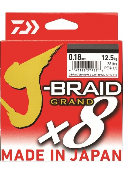 J-Braid Grand 8b Multicolor 300M Ip Misina Kalınlık (Mm) : 0,24MM fiyatları