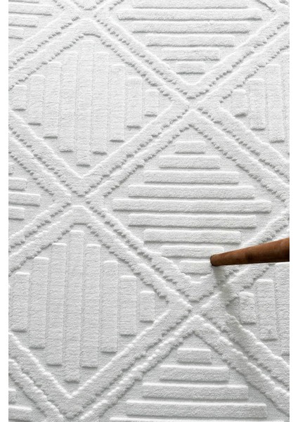 Hilda Iskandinav Dokuma Bukleli Premium Beyaz Puffy Peluş Yolluk Koridor Halısı Salon Halısı fiyatları