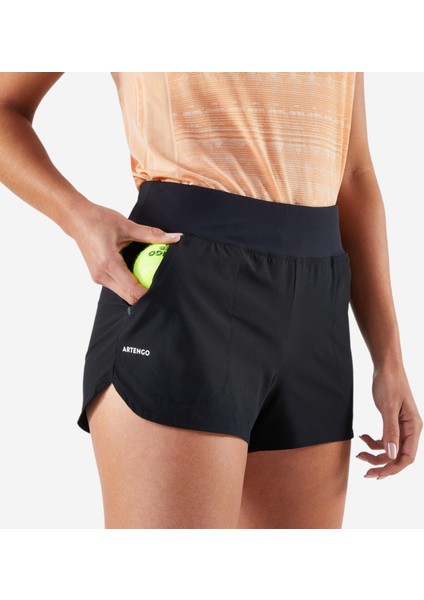 Artengo Kadın Tenis Şortu - Siyah - Tsh Light
