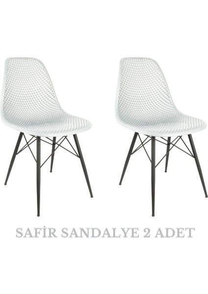 Safir Sandalye – Metal Ayaklı Modern Mutfak Kafe Restoran Ofis Sandalyesi 2'li Set