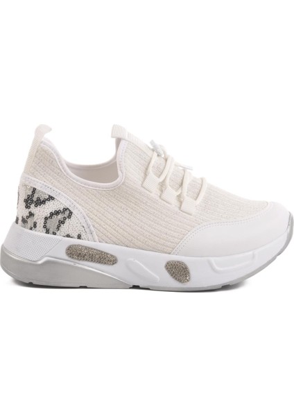 702417 Z Beyaz Kadın Taşlı Günlük Ayakkabı modelleri