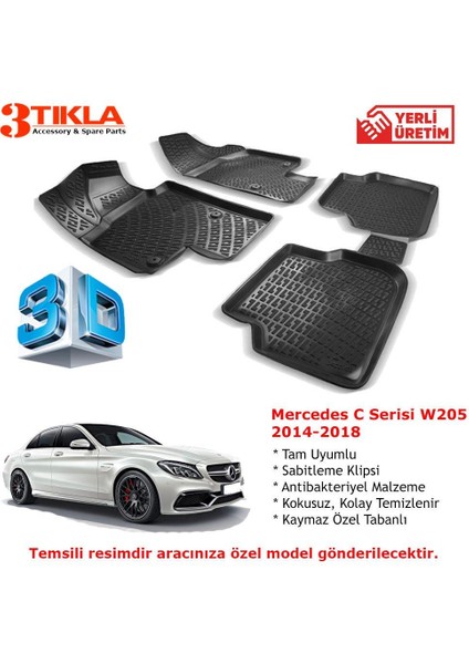 Mercedes Cla 2013-2018 Premium 3D Havuzlu Paspas Seti