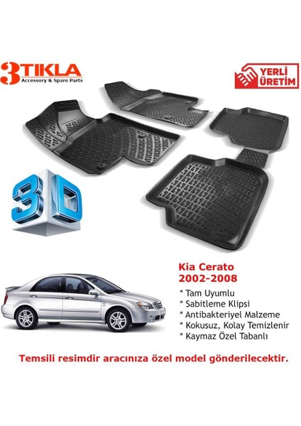 Kia Cerato 2002-2008 Premium 3D Havuzlu Paspas Seti