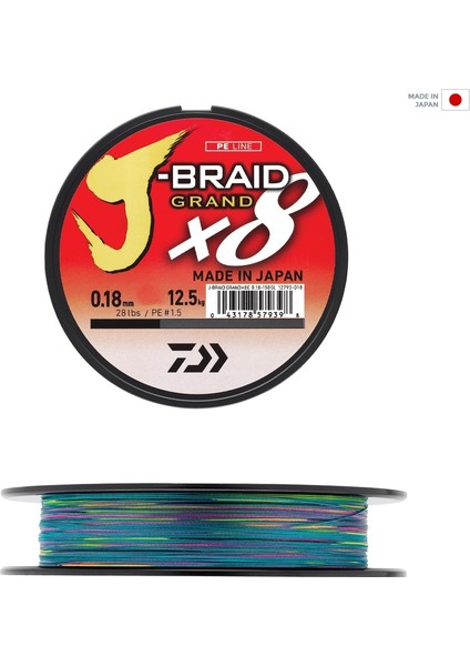 J-Braid Grand 8b Multicolor 300M Ip Misina Kalınlık (Mm) : 0,22MM