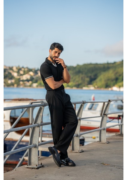 Apaç Yaka Kendinden Desenli Triko Tshırt fiyatları