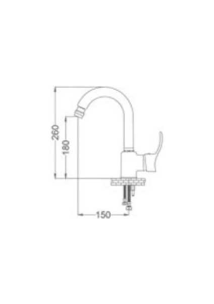 Akdeniz Beyaz Krom Kuğu Lavabo Musluk Bataryası AKD401-K fiyatları