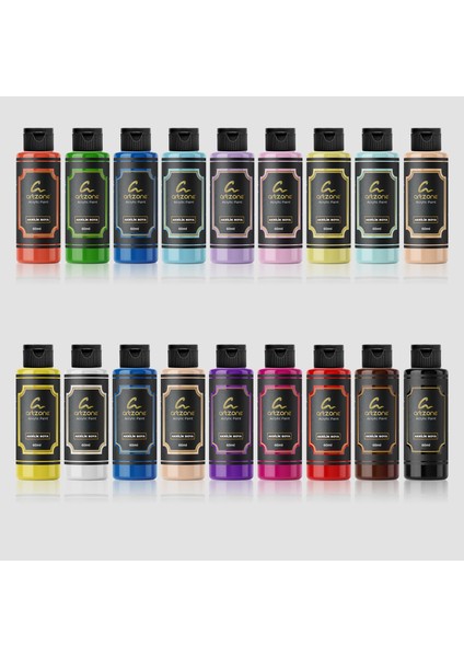 Akrilik Boya Seti 18 Renk x 60ML. (Palet ve 2 Fırça Hediye) fiyatları
