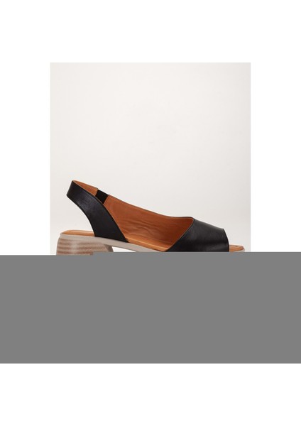 Kadın Hakiki Deri Günlük Alçak Topuklu Sandalet Siyah - Krep Taban modelleri