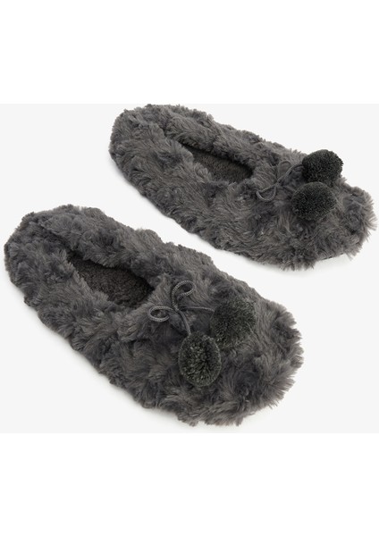 Gri Cozy Ponponlu Ev Patiği fiyatları