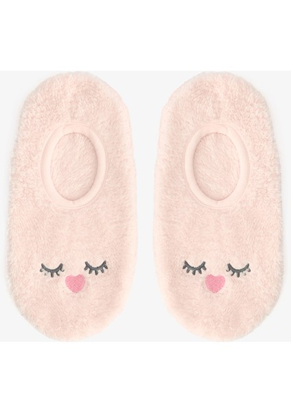 Açık Pembe Sleepy Çizgili Nakışlı Ev Çetiği