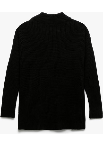 Uzun Kollu Dik Yaka Oversize Örgü Kazak fiyatları