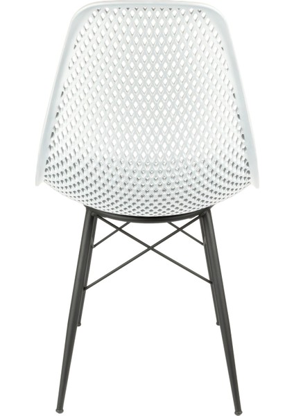 Safir Sandalye – Metal Ayaklı Modern Mutfak Kafe Restoran Ofis Sandalyesi 4'lü Set - BEYAZ