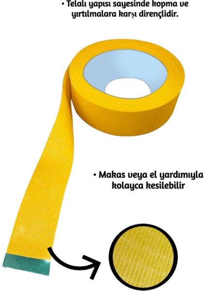 ÇİFT TARAFLI BANT TELALI (50 mt Uzunluk, 5cm Genişlik) fiyatları