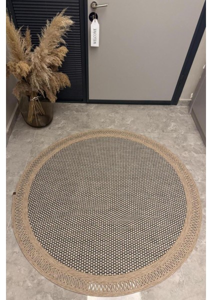 Jüt Örme Makinede Yıkanabilir Kaymaz Taban Hasır Halı Salon Mutfak Oturma Odası Halısı Antre Kilim