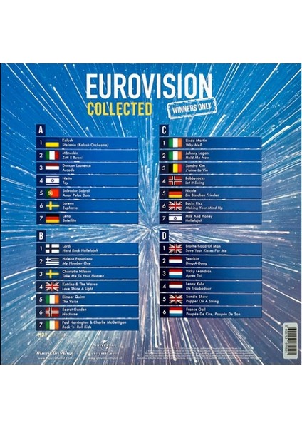 Eurovision Collected: Winners Only (Mavi Renkli) Plak 2 Lp fiyatları
