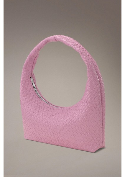 Pembe Örgülü Urban Pu Deri El Ve Omuz Çantası 277