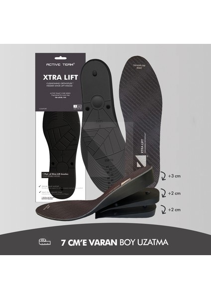 BU03 - 7 cm Boy Uzatıcı Tabanlık | Gizli Topuk Yükseltici Gelişmiş Özel Kademeli Unisex Boy Uzatan