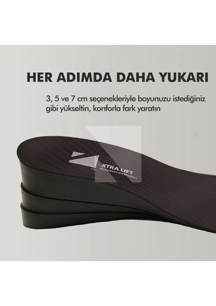 BU03 - 7 cm Boy Uzatıcı Tabanlık | Gizli Topuk Yükseltici Gelişmiş Özel Kademeli Unisex Boy Uzatan indirimleri