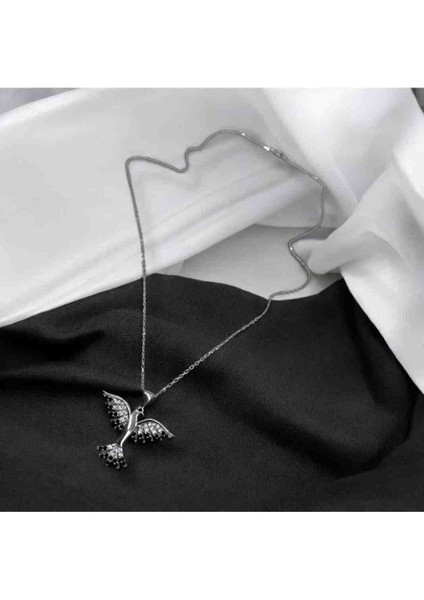 925 Ayar Gümüş Zincirli Zirkon Taşlı Gümüş Anka Kuşu Detaylı Kolye fırsatları