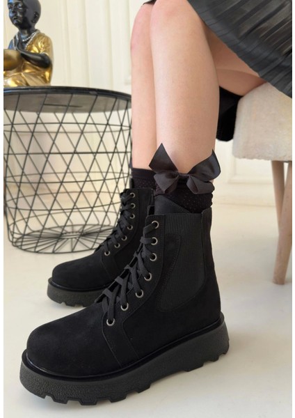 Niori Siyah Süet Bağcıklı Bot modelleri