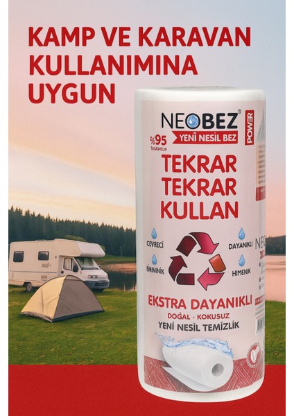Karavan Kamp Için Dayanıklı Yeni Nesil Bez 40CM*40CM 50 Yaprak 4 Lü Paket