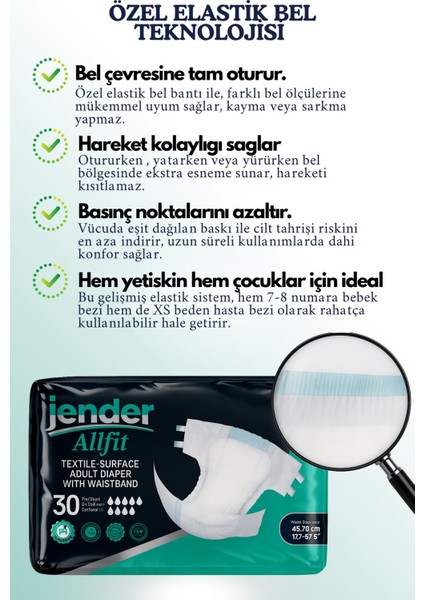 All Fit Xs Bel Bantlı Bez - Bebek ve Yetişkinlere Özel Beden 30'lu fırsatları