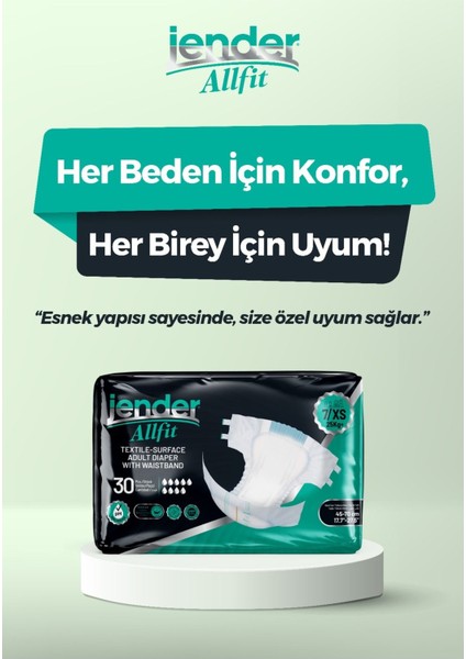 All Fit Xs Bel Bantlı Bez - Bebek ve Yetişkinlere Özel Beden 30'lu indirimleri