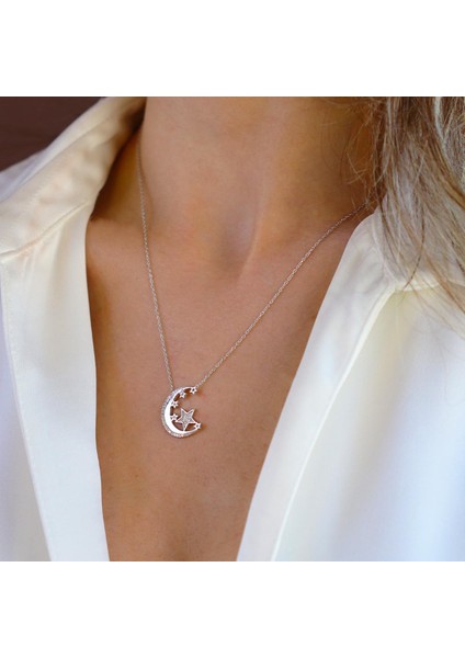Ay Yıldız Gümüş Kolye modelleri