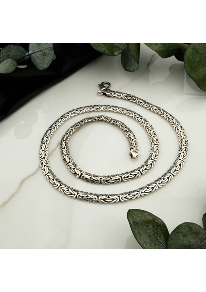 925 Ayar Kral Erkek Gümüş Kolye