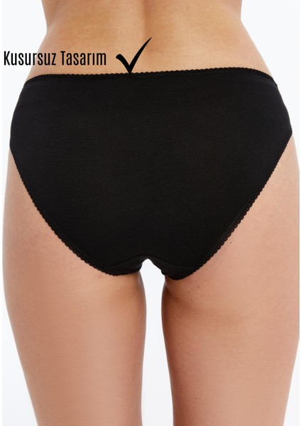 Kadın Külot Pamuklu Likralı Siyah Renk 5’li Paket İç Giyim indirimleri
