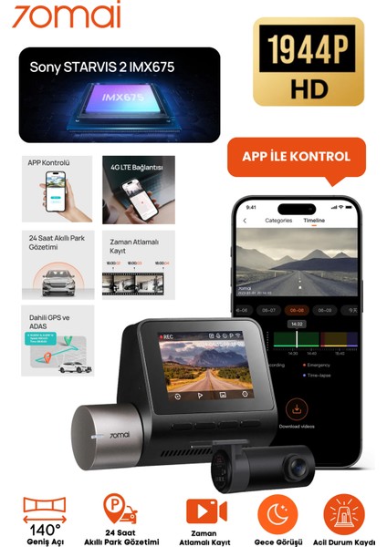 Dash Cam A510 Set Araç Kamerası 2024