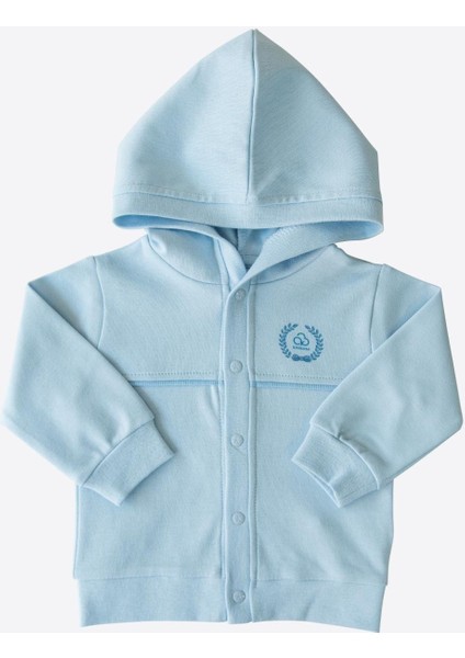 Hırka Mavi Renk Erkek Çocuklar İçin Organik Pamuk
