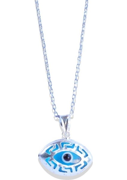 Mekik Desenli Camgöz Gümüş Kolye fırsatları