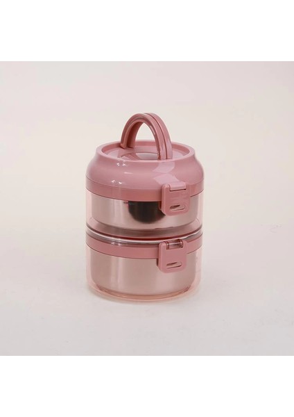 2 Katlı Paslanmaz Çelik Sızdırmaz Saklama Kabı Beslenme Kabı 1,6 Lt. Pembe Ithal Ürün fırsatları
